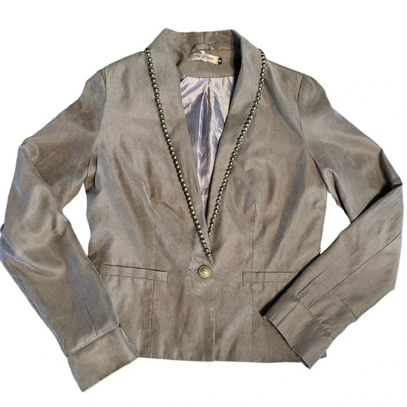 Women’s studded brown blazer - Picture 1 of 4